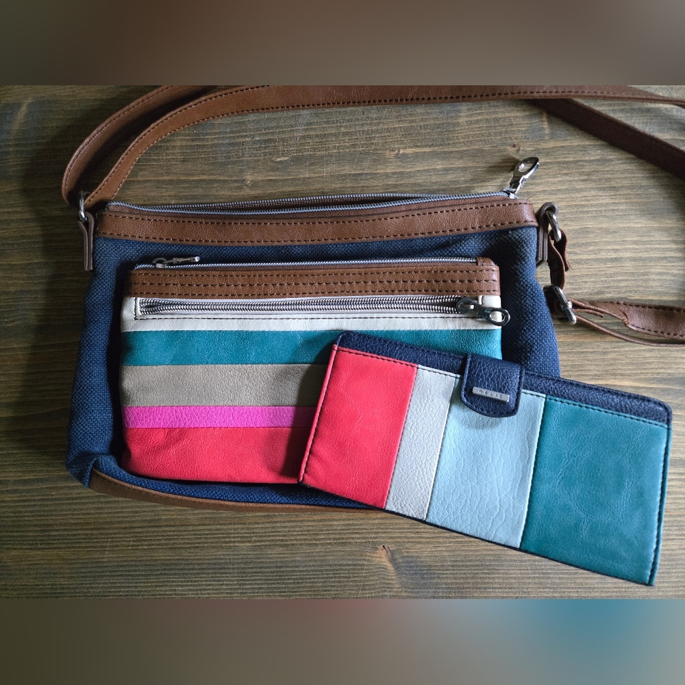 Relic Colorful Striped Purse And Matching Wallet
